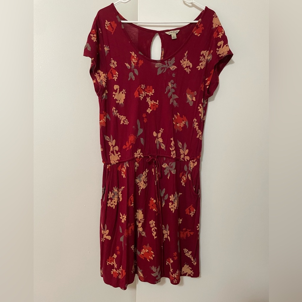 Lucky Brand Burgundy Floral Mini Dress